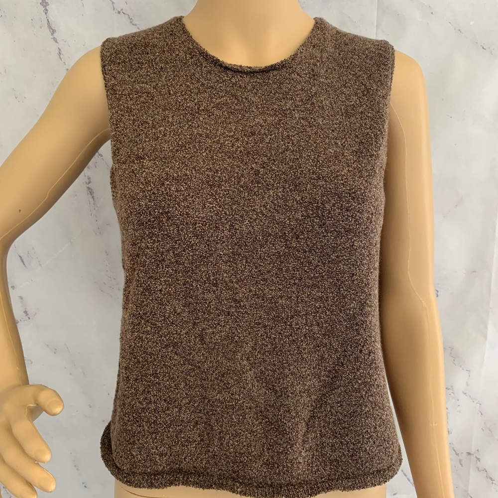 Eileen Fisher Brown Wool Sweater Tank Top